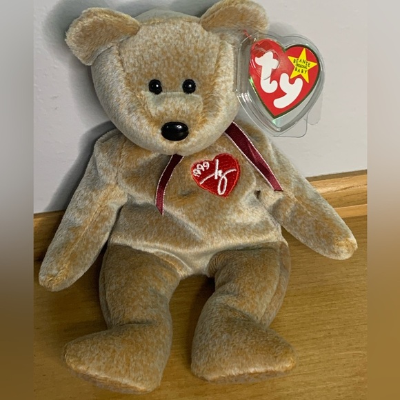 Mint Rare 1999 Signature Bear Ty Beanie Baby Multiple Errors Pellets - Picture 1 of 7